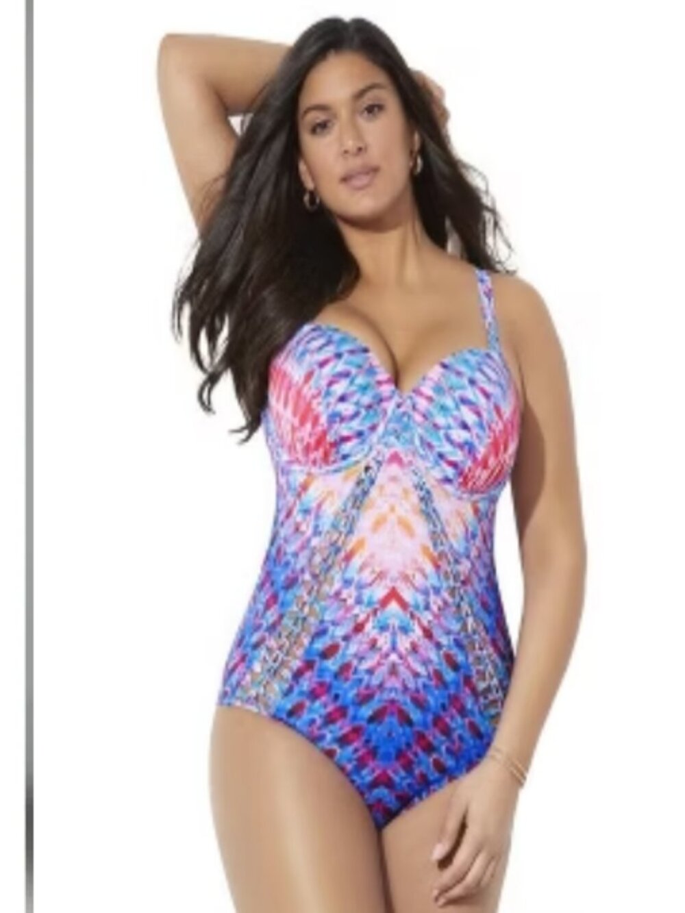 Swimsuits for All Macrame Underwire One Piece Swimsuit 14